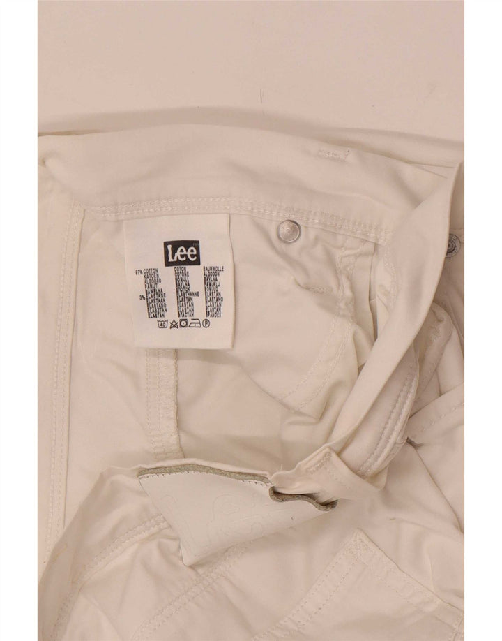 Lee Womens Enka Bermuda Shorts W32 Grande Algodão Branco