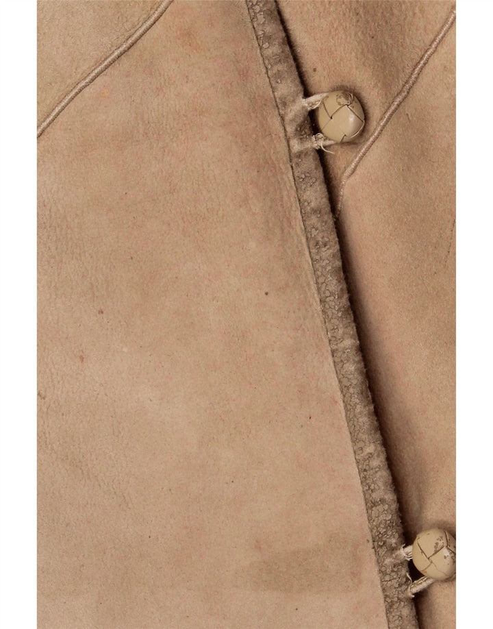 Casaco feminino VINTAGE de shearling IT 46 grande shearling bege
