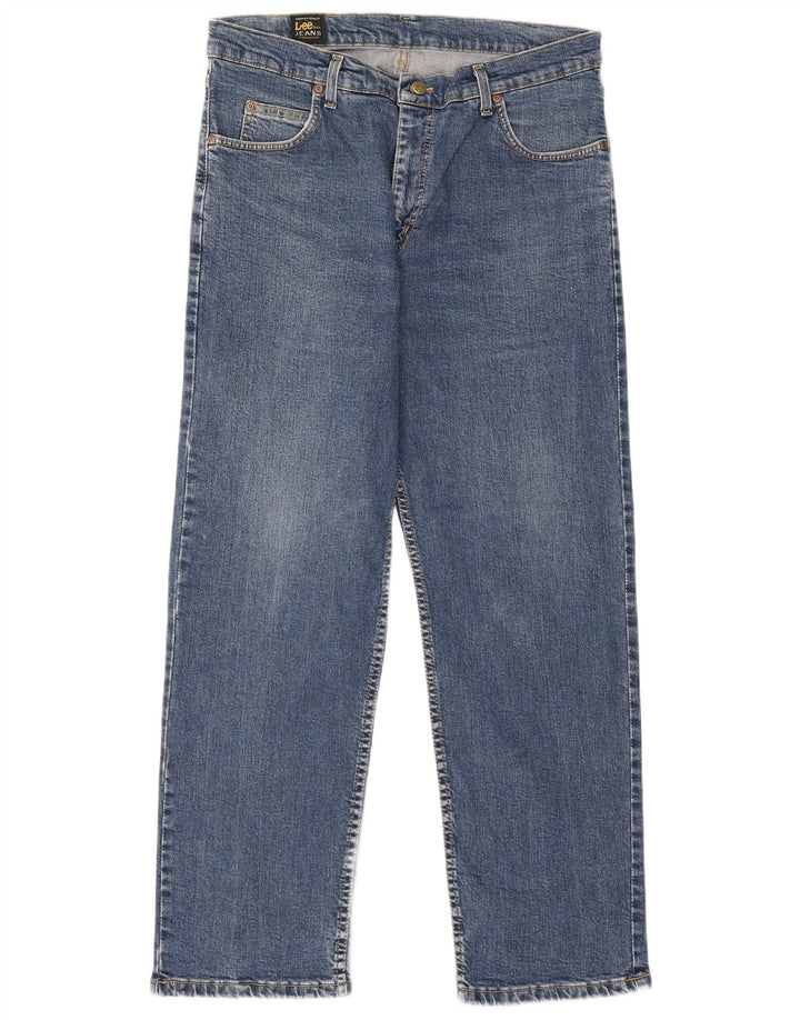 Lee Mens Brooklyn Straight Jeans W36 L30 Azul Algodão