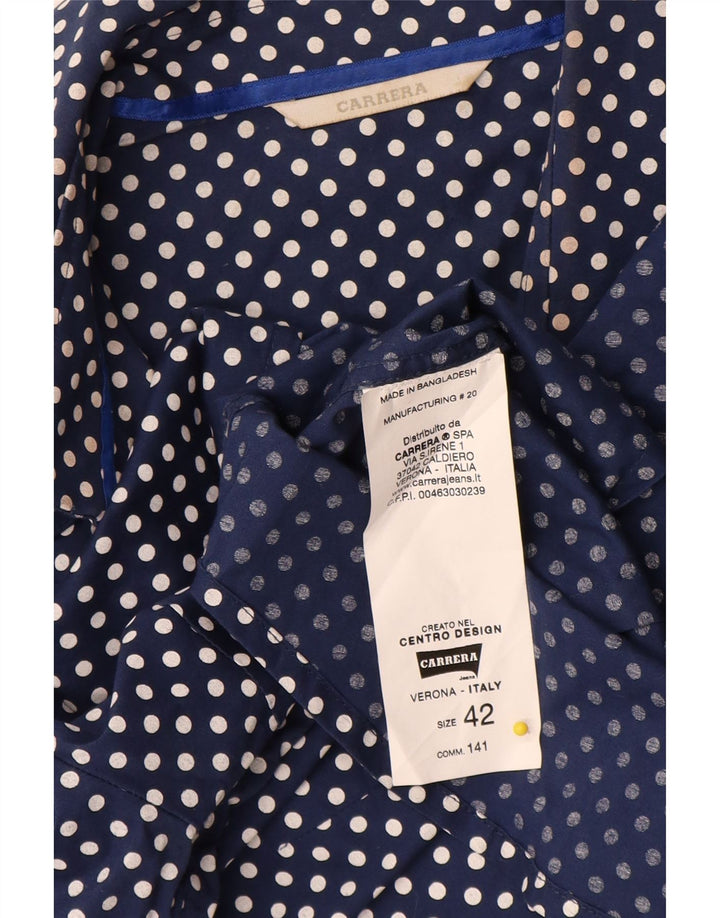 Blusa feminina Carrera IT 42 algodão com bolinhas azuis médias