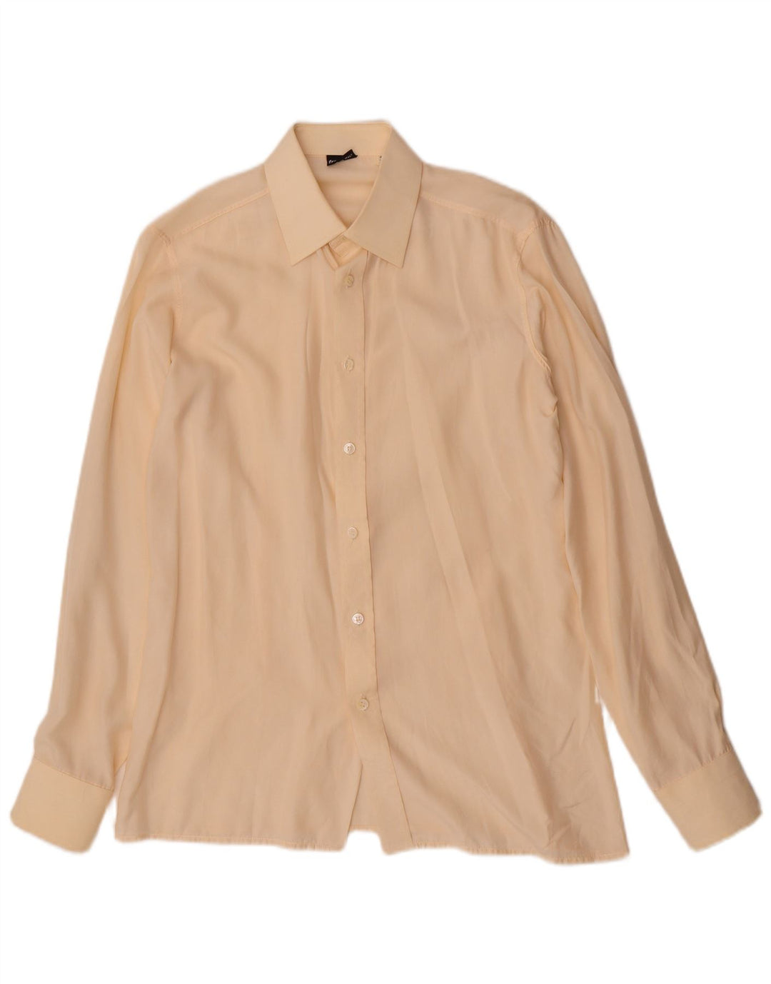 Camisa masculina vintage tamanho 37 14 1/2 pequena bege