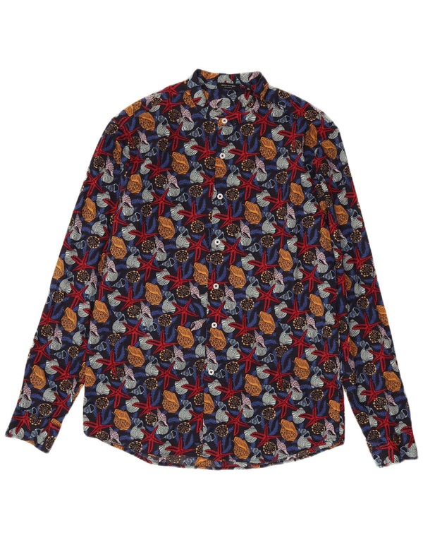 Camisa masculina Bread & Buttons XL de algodão com estampa animal multicolorida