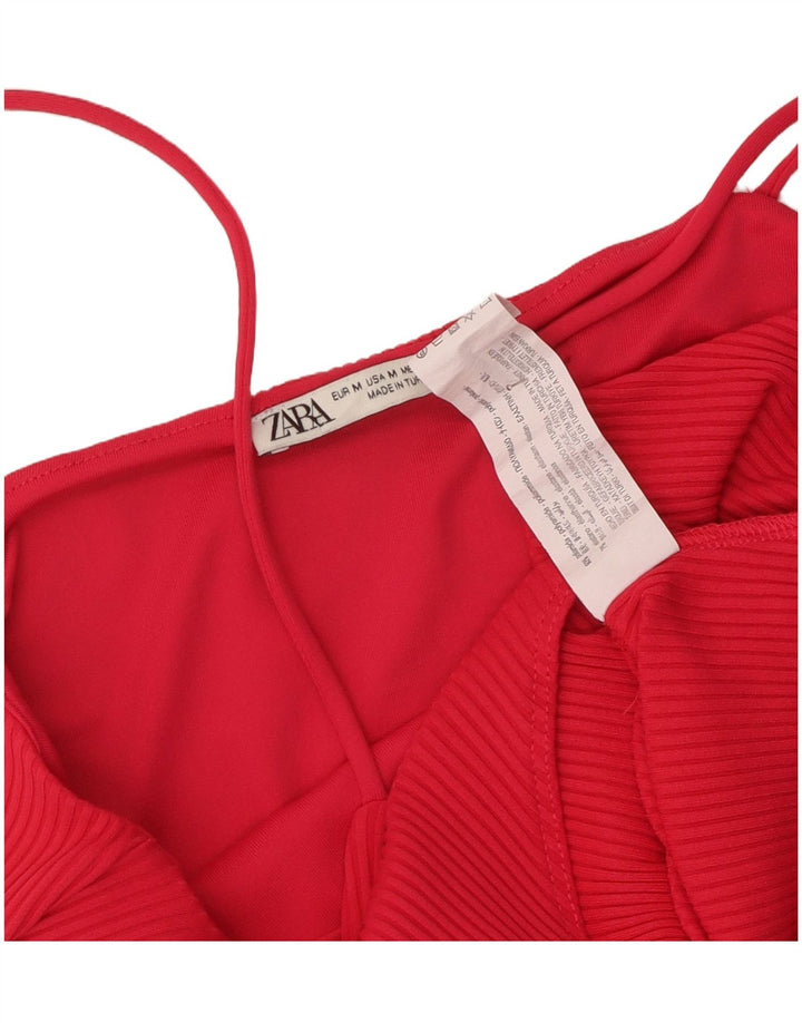 Body feminino Zara UK 12 poliamida vermelha média