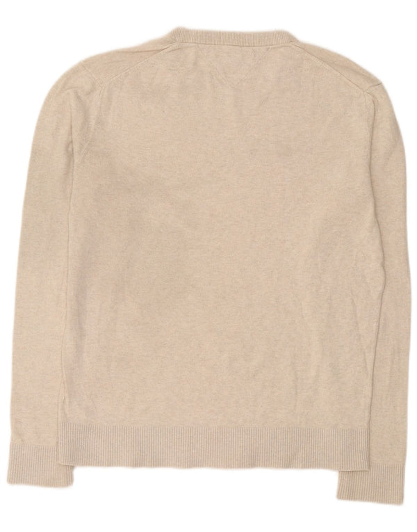 Tommy Hilfiger Suéter masculino com gola redonda XL algodão bege