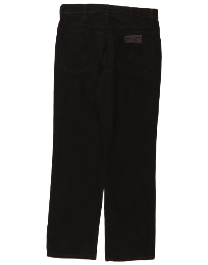 Wrangler Masculino Texas Stretch Straight Jeans W33 L30 Algodão Preto