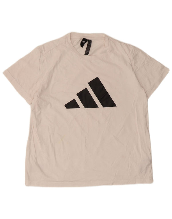 Adidas Camiseta Feminina Graphic Top UK 12/14 Médio Algodão Branco