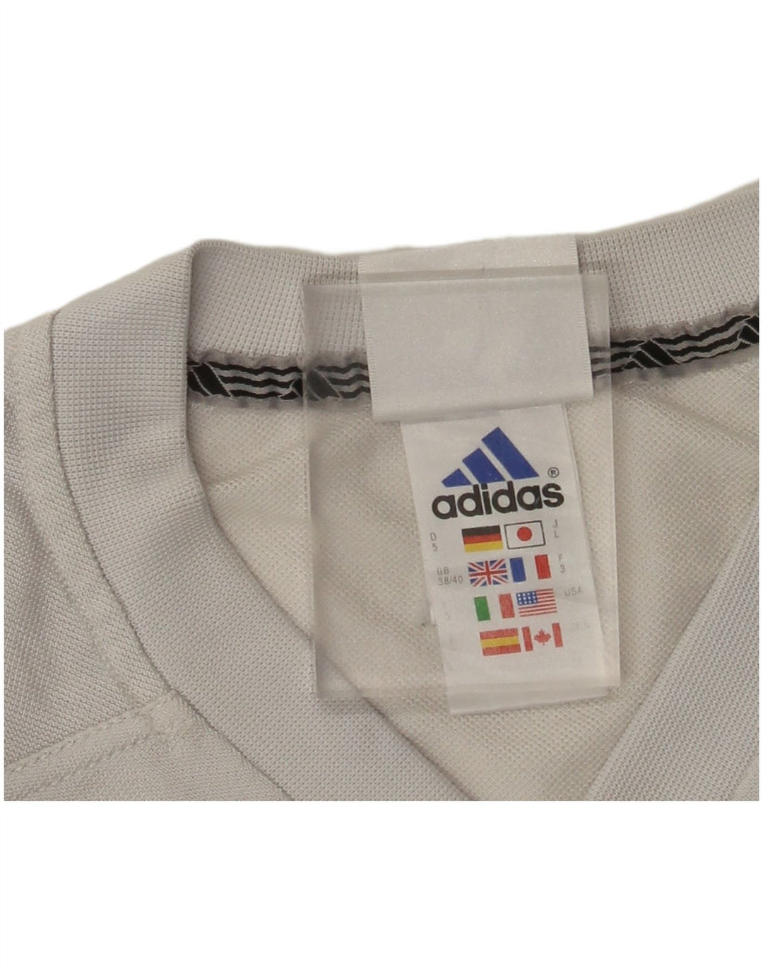 Adidas Mens Camiseta Top UK 38/40 Poliéster Cinza Médio