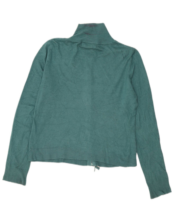 Suéter cardigã feminino Zara Reino Unido 18 XL verde rayon