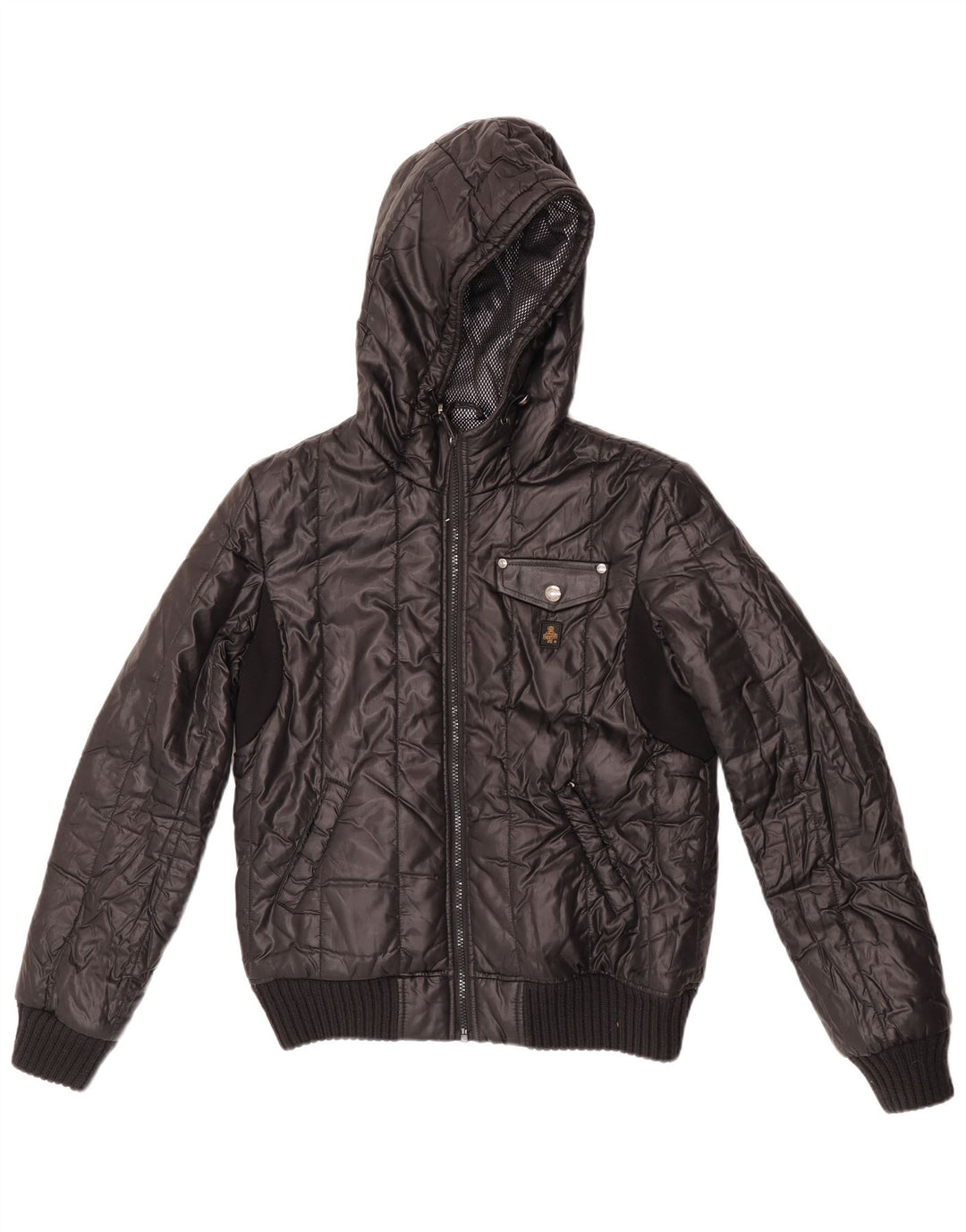 Jaqueta acolchoada bomber com capuz para meninos Refrigiwear 13-14 anos de poliéster preto