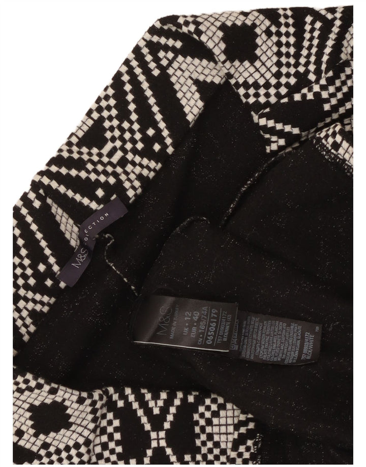 Saia lápis feminina Marks & Spencer UK 12 médio W30 preta geométrica