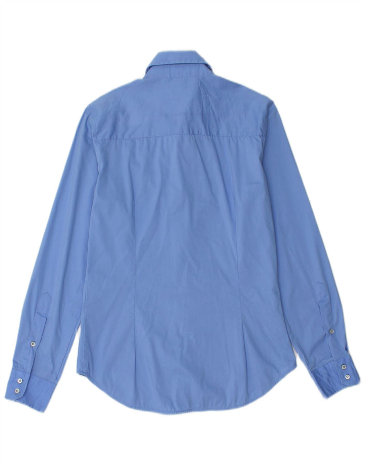 Zara Camisa Mulher UK 10 Pequena Azul