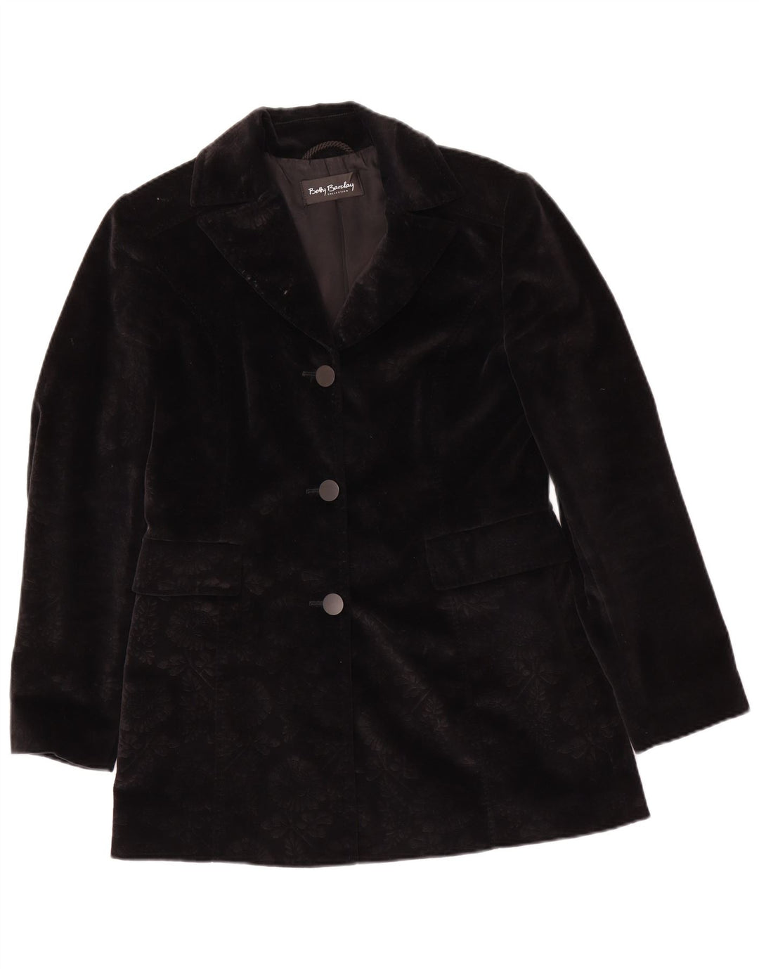 Jaqueta blazer feminina Betty Barclay com 3 botões Reino Unido 12 médio preto floral