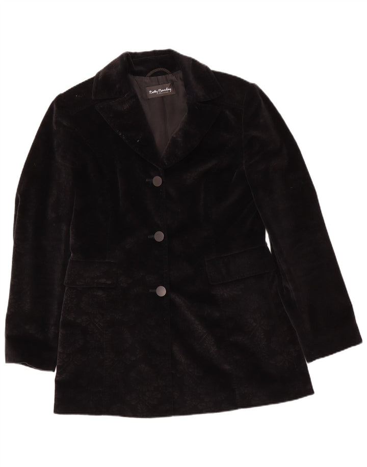 Jaqueta blazer feminina Betty Barclay com 3 botões Reino Unido 12 médio preto floral