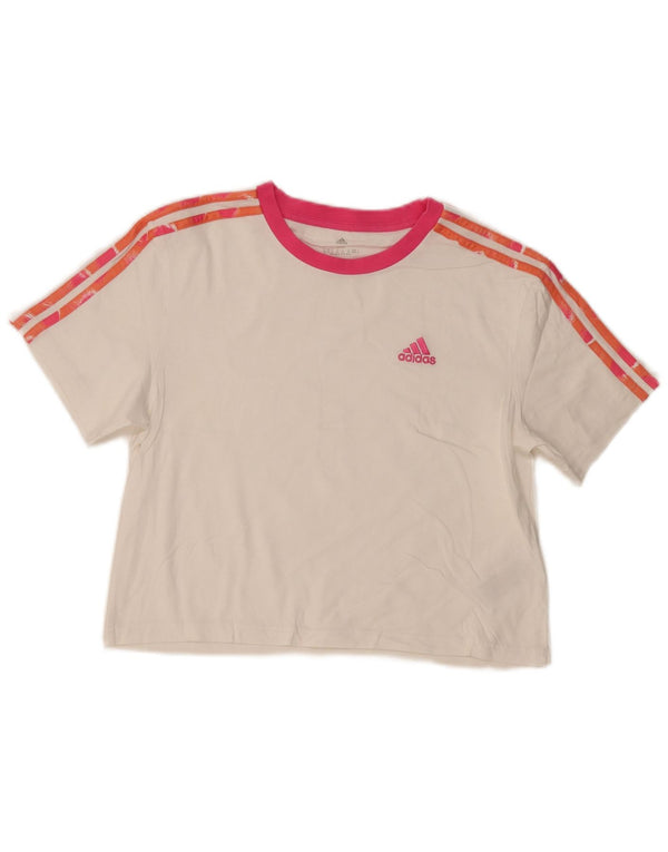 Camiseta Adidas Feminina Crop Top UK 4/6 XS Algodão Branco