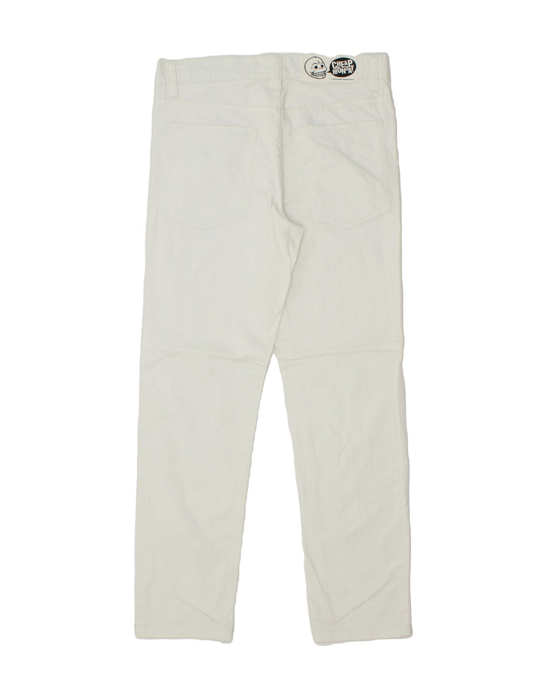 CHEAP MONDAY Womens Slim Casual Trousers W34 L30 White Cotton Vintage Cheap Monday and Second-Hand Cheap Monday from Messina Hembry 