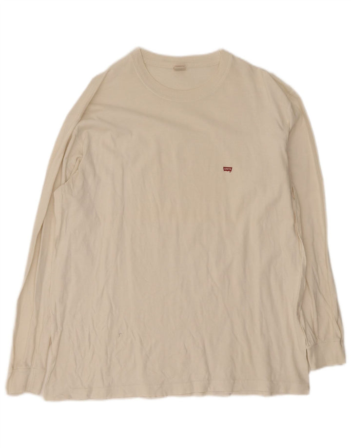 Top masculino Levi's manga comprida grande algodão branco
