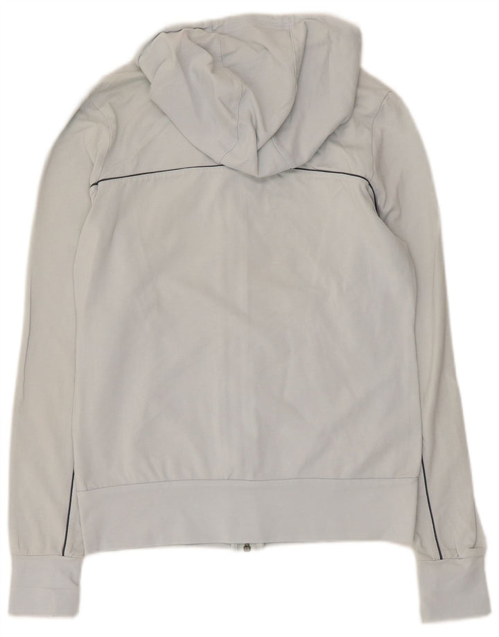 Suéter Nike feminino com capuz e zíper UK 12/14 Azul Médio