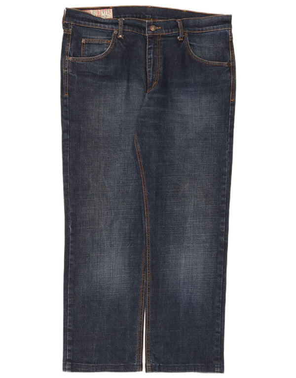 Rifle Mens Straight Jeans W38 L29 Azul Marinho Algodão