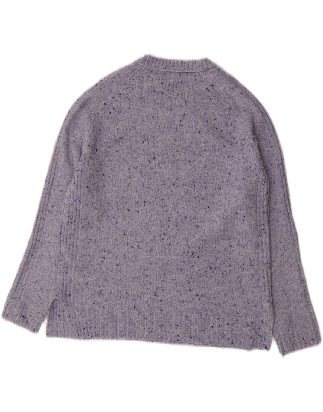 Suéter feminino Marks & Spencer com gola redonda Reino Unido 10 pequeno azul manchado