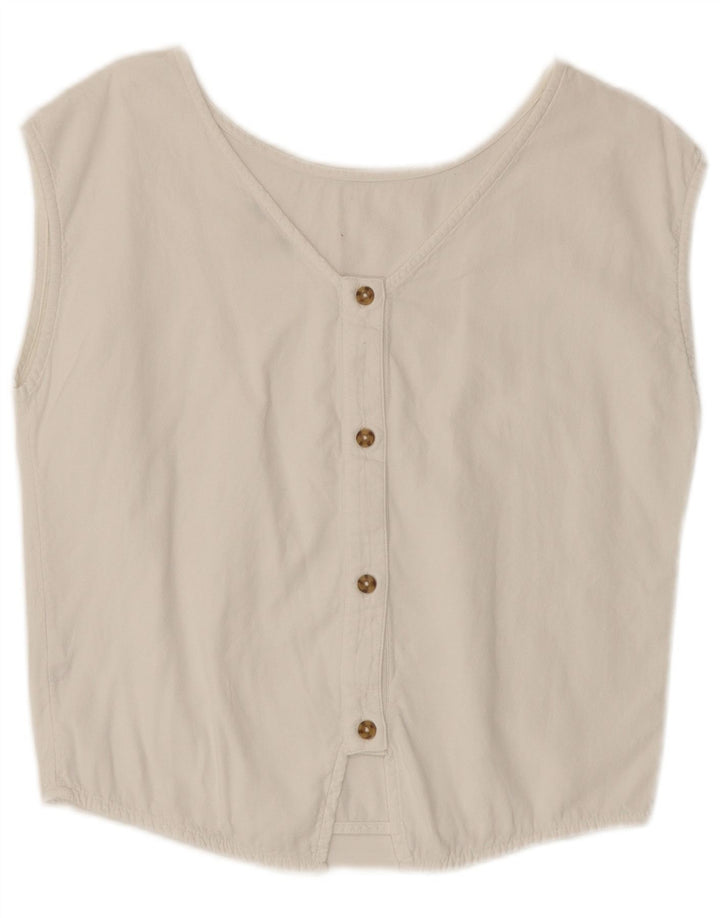 Blusa feminina sem mangas Esprit Reino Unido 10 pequena branca