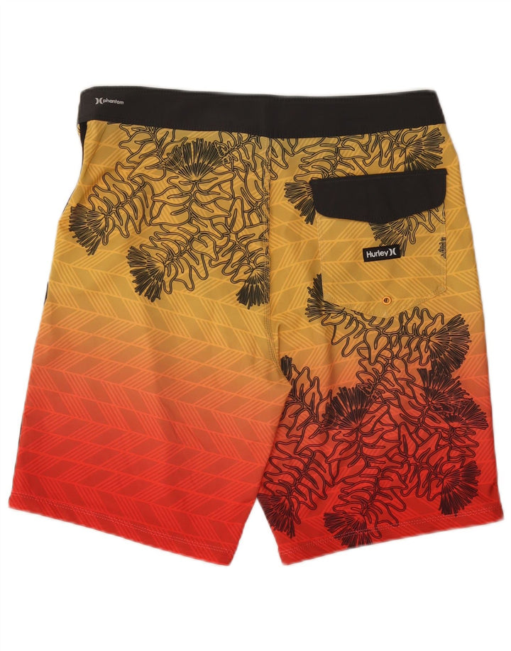 Shorts de natação masculino HURLEY poliéster floral amarelo médio