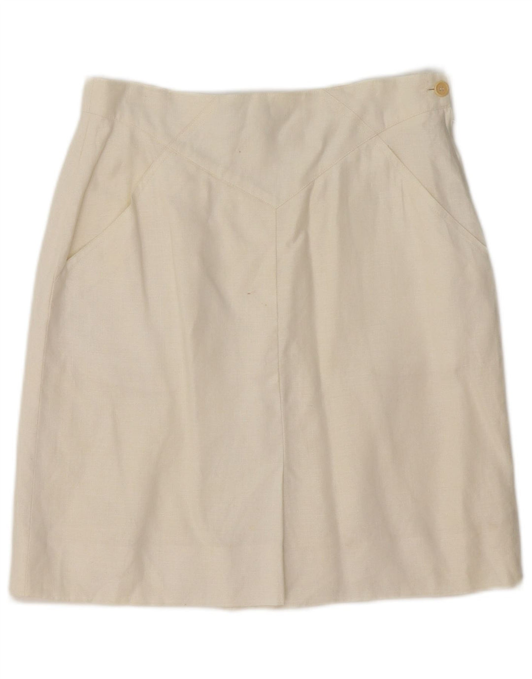 MARELLA saia feminina evasê UK 12 médio W30 linho branco