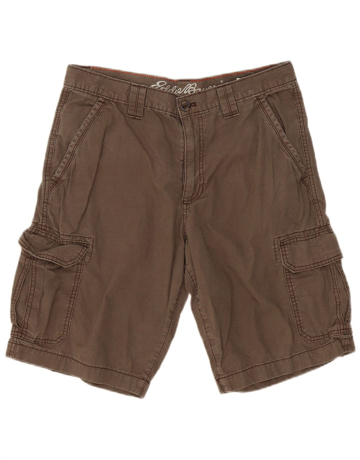 EDDIE BAUER Shorts cargo masculino W33 grande algodão cinza