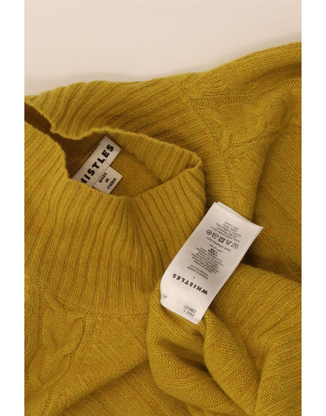 Whistles Suéter feminino grande com gola de tartaruga Reino Unido 10 pequeno amarelo