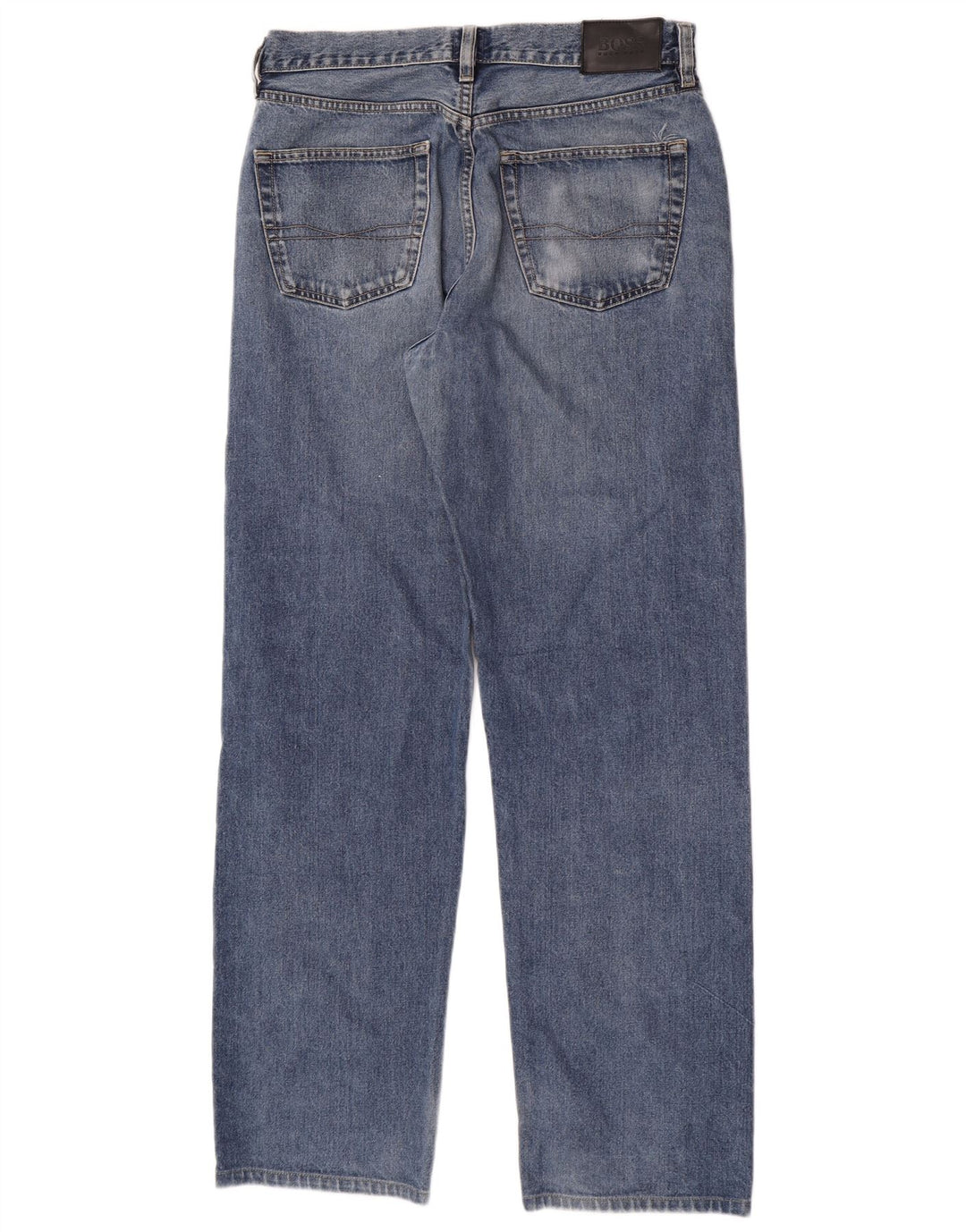 Hugo Boss Mens Tapered Jeans W34 L32 Azul Algodão