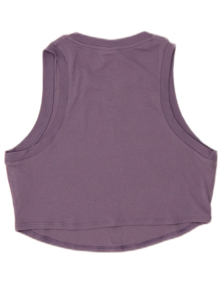 NIKE Womens Crop Vest Top UK 12 Médio Roxo Poliéster