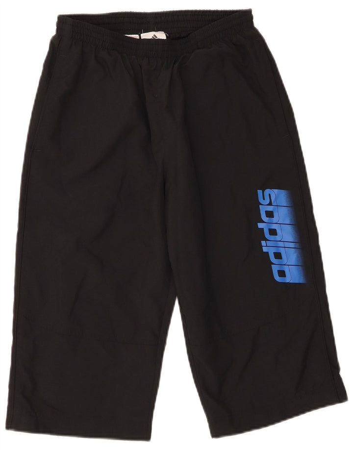 Shorts esportivos gráficos Adidas meninos 11-12 anos preto poliéster