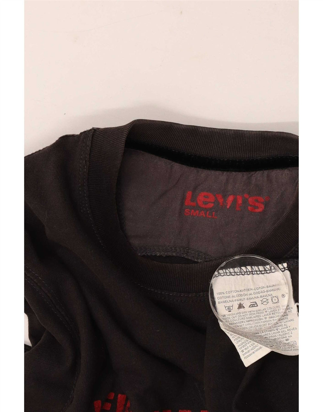 Levi's Mens Graphic Top Manga Longa Pequeno Algodão Preto
