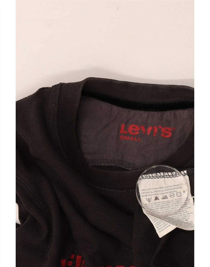 Levi's Mens Graphic Top Manga Longa Pequeno Algodão Preto