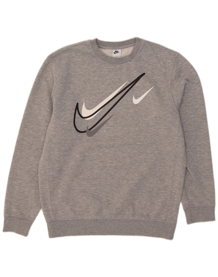 Moletom gráfico masculino Nike Jumper grande algodão cinza
