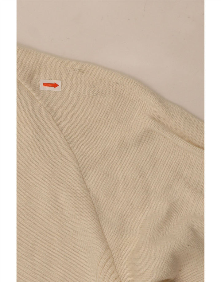 Suéter cardigã feminino oversized LEVI'S Reino Unido 10 pequeno algodão branco