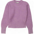 Suéter feminino Zara com gola canoa e gola redonda em poliéster roxo pequeno UK 10