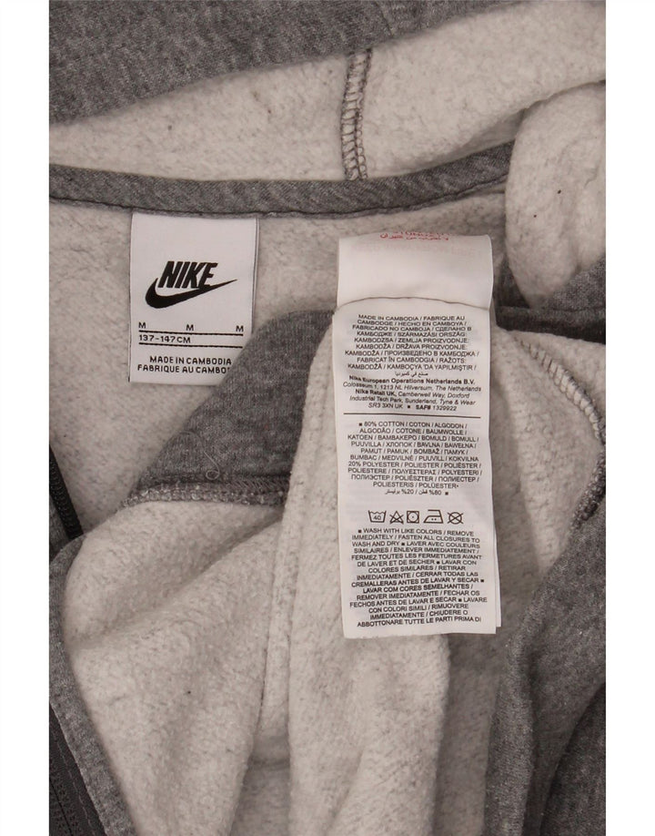 Suéter Nike Boys Zip com capuz 10-11 anos cinza médio algodão