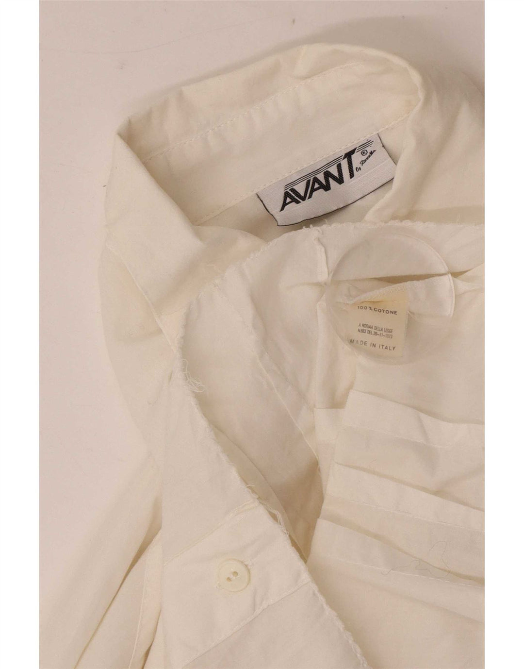 Camisa feminina Avant de manga comprida com ajuste regular Reino Unido 8 algodão branco pequeno