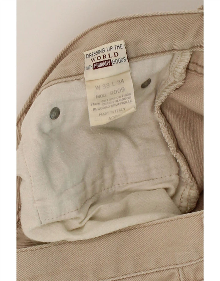 RIFLE Mens Slim Casual Trousers W38 L34 Beige Cotton Vintage Rifle and Second-Hand Rifle from Messina Hembry 