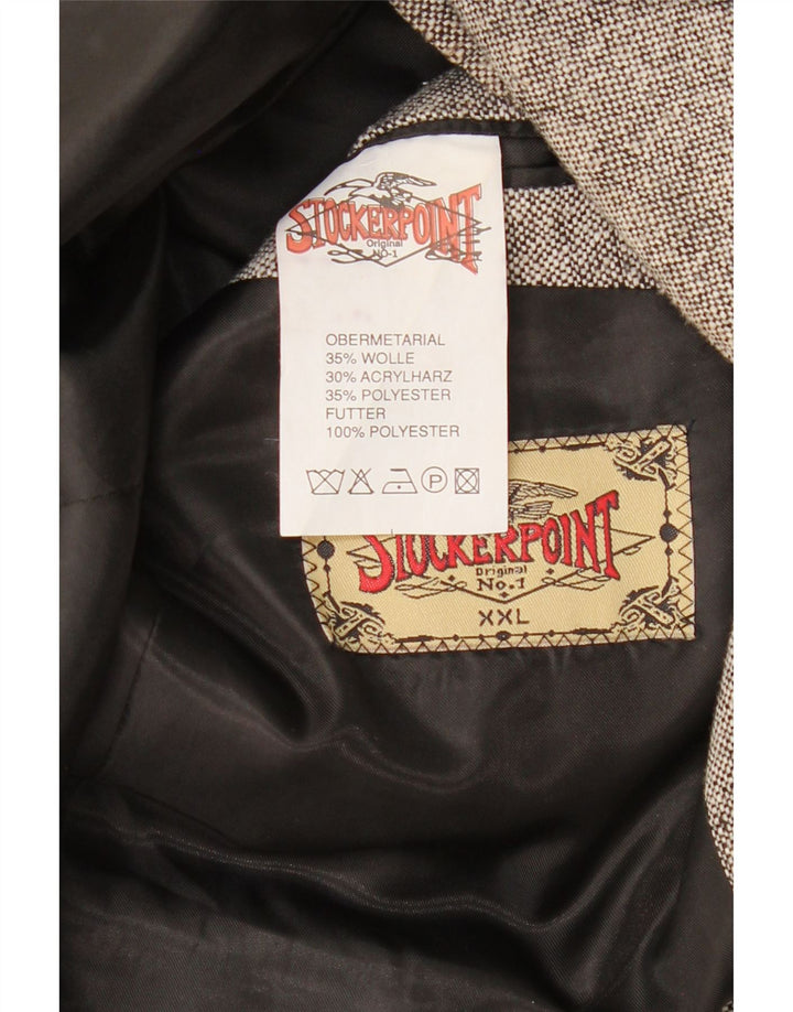 Jaqueta blazer masculina STOCKERPOINT com 2 botões UK 44 2XL cinza colorblock lã