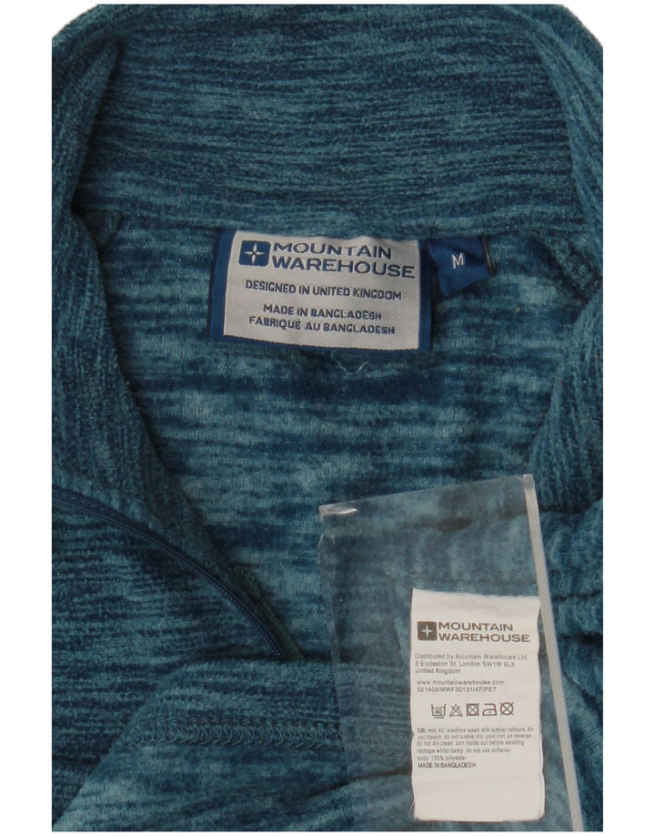 Suéter de lã masculino Mountain Warehouse com zíper e gola média azul salpicado