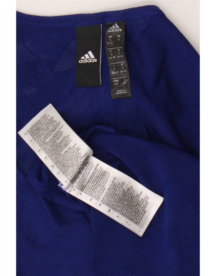 Adidas Womens Vest Top UK 8/10 Pequeno Azul Poliéster