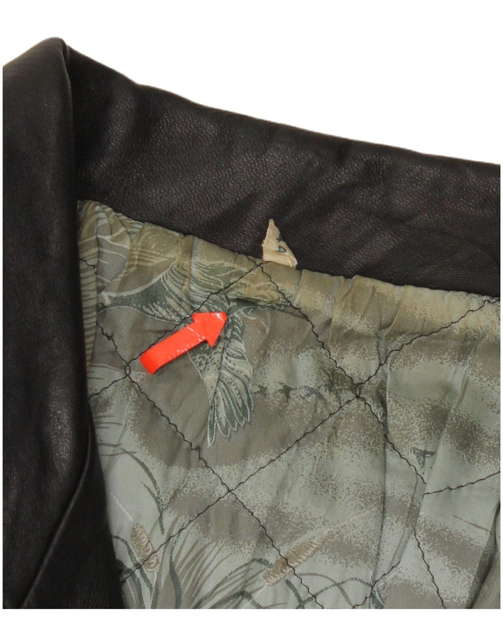 Jaqueta de couro masculina vintage UK 44 2XL preta