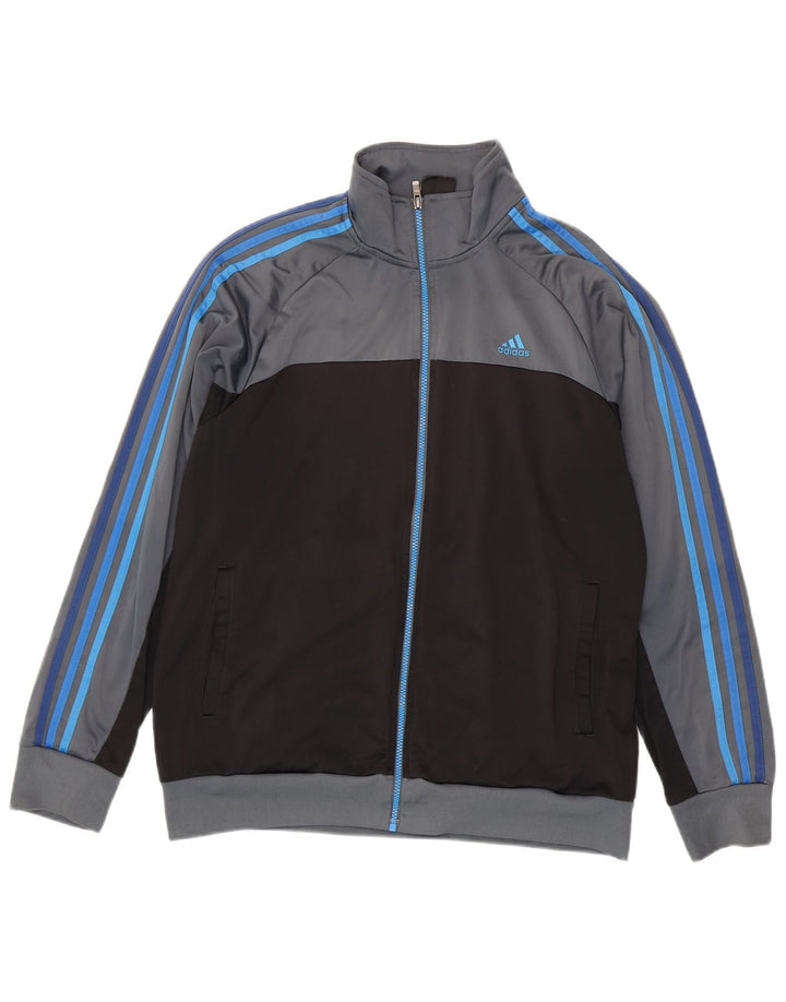 Adidas Mens Tracksuit Top Jacket UK 44/46 Grande Cinza Colorblock Poliéster
