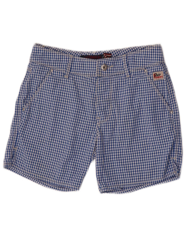 Roy Rogers Boys Chino Shorts 11-12 anos W26 Azul Gingham Poliamida