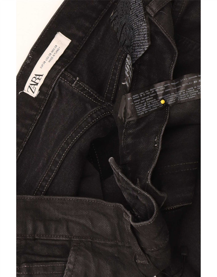 Zara Mens Cargo Slim Jeans EU 38 Pequeno W30 L30 Algodão Preto