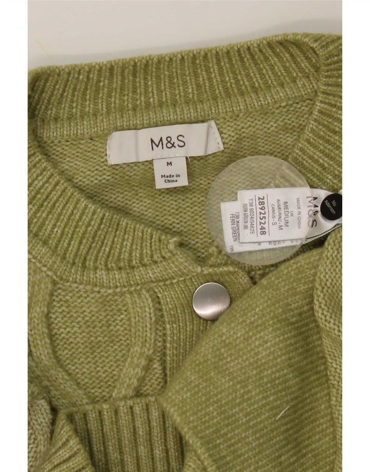 Suéter cardigã feminino Marks & Spencer UK 14 poliéster verde médio