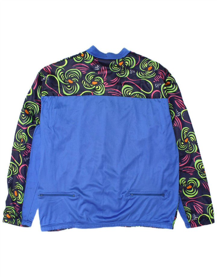 Jaqueta masculina de treino Castelli grande azul marinho floral nylon