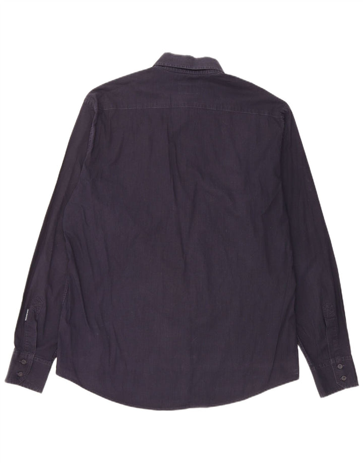 Camisa masculina Trussardi XL azul marinho algodão