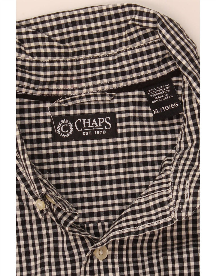 Camisa masculina Chaps XL preta algodão guingão